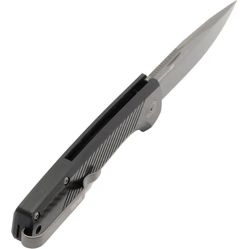 SOG Terminus SJ LTE Graphite Knife - TiNi D2 Blade Non Locking EDC Pocket Knife For Professionals by Sog