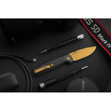 SOG Terminus SJ LTE Premium Gold Folding Knife - 3-Inch TiNi-Coated D2 Blade, EDC Ready, Black G10 CF Handle by Sog