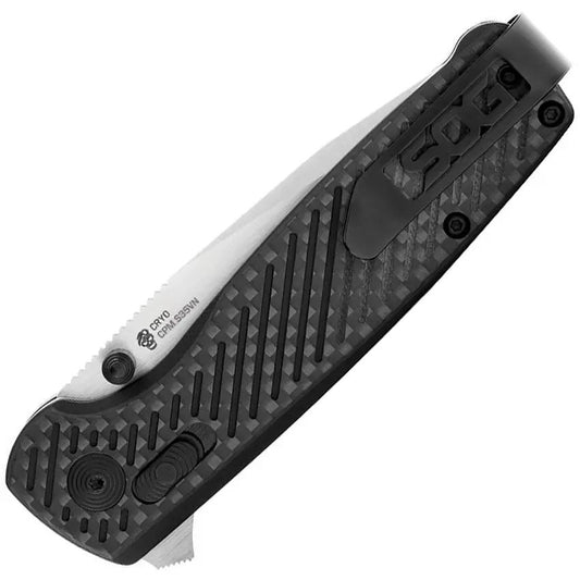 SOG Terminus XR Lock Folding Knife - Secure XR Lock S35VN Satin 3 Inch Blade And Carbon Fiber G10 Handle by SOG