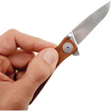 SOG Twitch II A/O Satin Drop Point Knife - One-Hand Deployment, Rosewood Handle, AUS-8 Steel by SOG