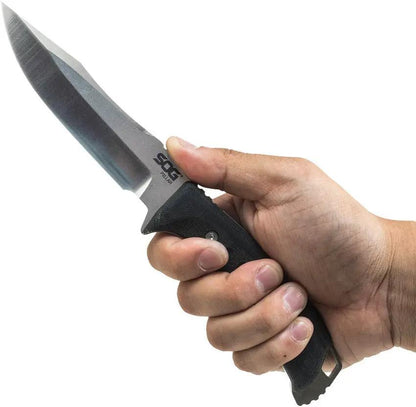 SOG Pillar Fixed Blade Knife - USA Made 5 Inch S35VN Blade Full Tang Micarta Handle With Kydex Sheath by SOG