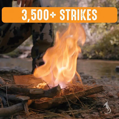Hell's Fire Ferro Fire Striker 3 Inch - 3500+ Strikes And 5000 Degree Spark Shower Windproof And Waterproof by Hell's Fire