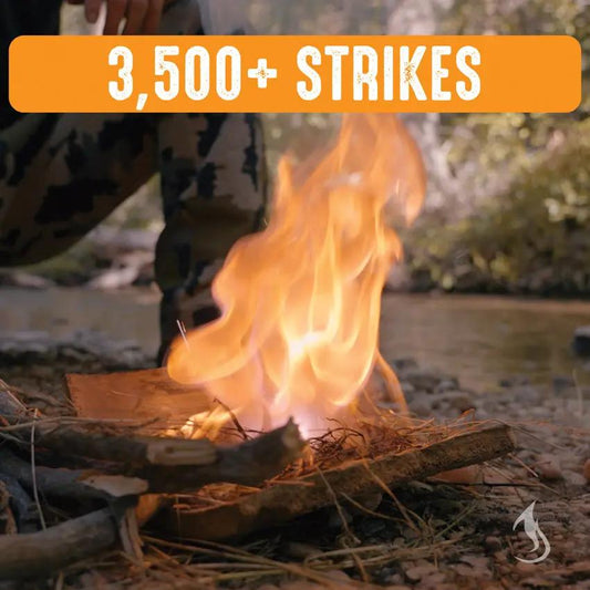 Hell's Fire Ferro Fire Striker 3 Inch - 3500+ Strikes And 5000 Degree Spark Shower Windproof And Waterproof by Hell's Fire