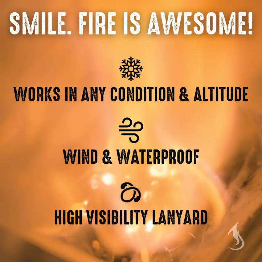 Hell's Fire Ferro Fire Striker 3 Inch - 3500+ Strikes And 5000 Degree Spark Shower Windproof And Waterproof by Hell's Fire