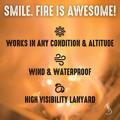 Hell's Fire Ferro Fire Striker 3 Inch - 3500+ Strikes And 5000 Degree Spark Shower Windproof And Waterproof by Hell's Fire