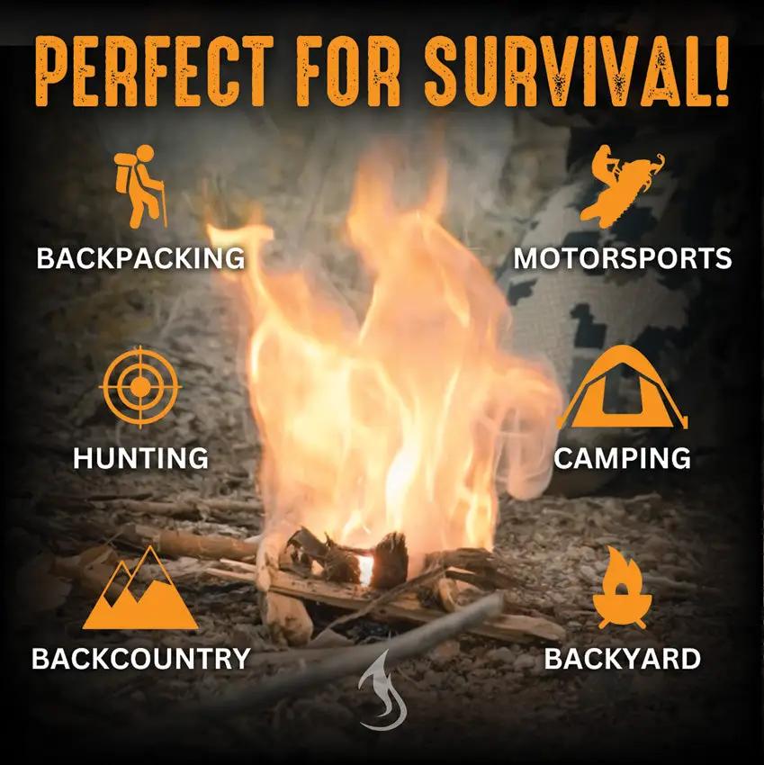 Hell's Fire Ferro Fire Striker 3 Inch - 3500+ Strikes And 5000 Degree Spark Shower Windproof And Waterproof by Hell's Fire