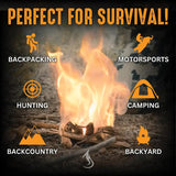 Hell's Fire Ferro Fire Striker 3 Inch - 3500+ Strikes And 5000 Degree Spark Shower Windproof And Waterproof by Hell's Fire