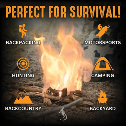 Hell's Fire Ferro Fire Striker 3 Inch - 3500+ Strikes And 5000 Degree Spark Shower Windproof And Waterproof by Hell's Fire