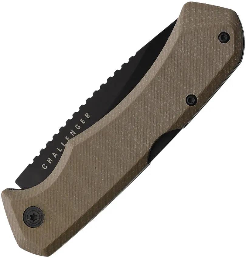 Spika Large Challenger Lockback Knife - Durable AUS 8 Stainless Blade And Green Canvas Micarta Handle by Spika