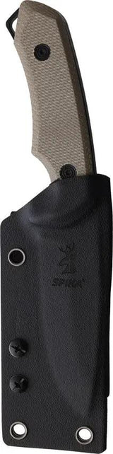 Spika Challenger Gut Hook - 8 Inch AUS-8 Stainless Gut Hook Blade With Full Tang Green Canvas Micarta Handle by Spika