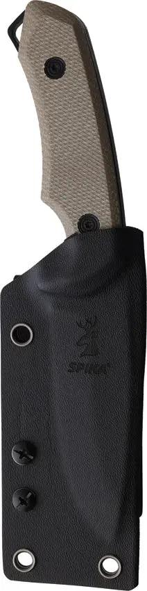 Spika Challenger Gut Hook - 8 Inch AUS-8 Stainless Gut Hook Blade With Full Tang Green Canvas Micarta Handle by Spika