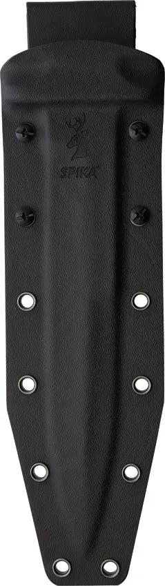 Spika Challenger Knife - Full Tang 8.5 Inch Black Oxide 440 Spear Point Blade With Brown Micarta Handle And Kydex Sheath by Spika
