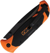 Spika Command Lockback - 3.5 Inch Black Oxide AUS8 Blade with Orange and Black Rubberized Handle by Spika