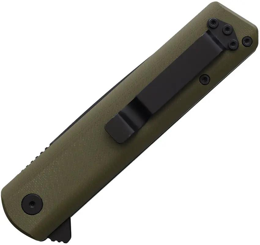 Se7en Plus Hera Linerlock Folding Knife - D2 Tool Steel Drop Point Blade OD Green G10 Handle by Se7en Plus