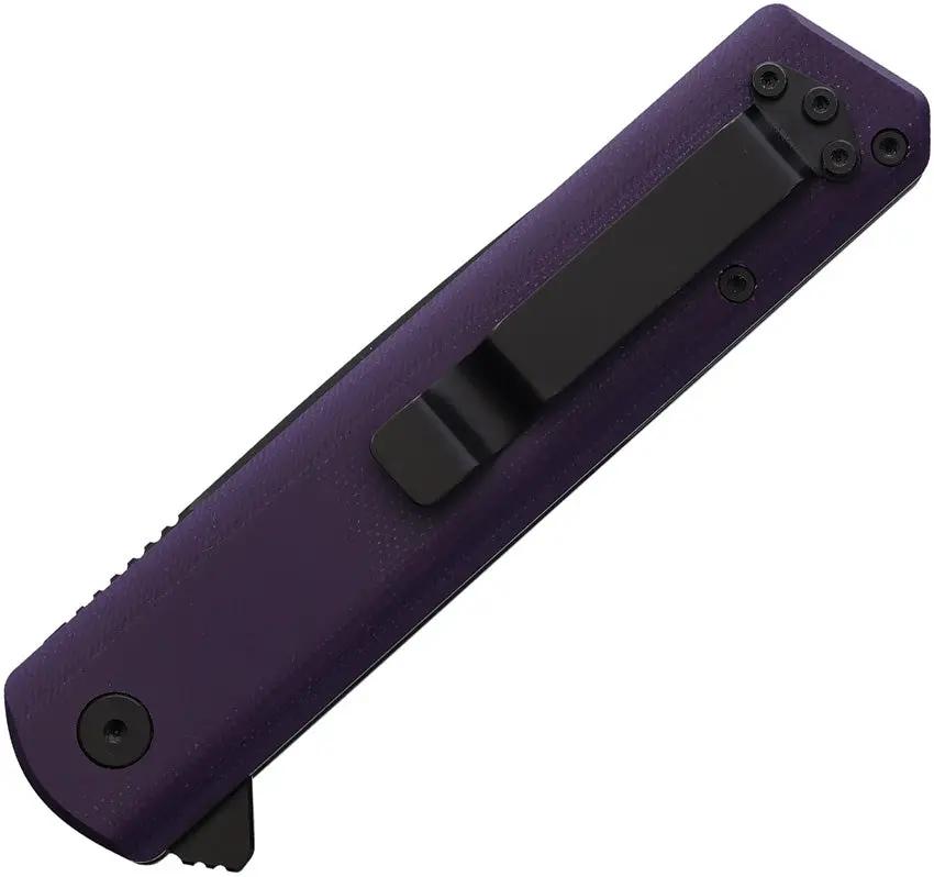 Se7en Plus Hera Linerlock Purple G10 Handle D2 Tool Steel Drop Point Knife - With Extended Tang And Pocket Clip by Se7en Plus