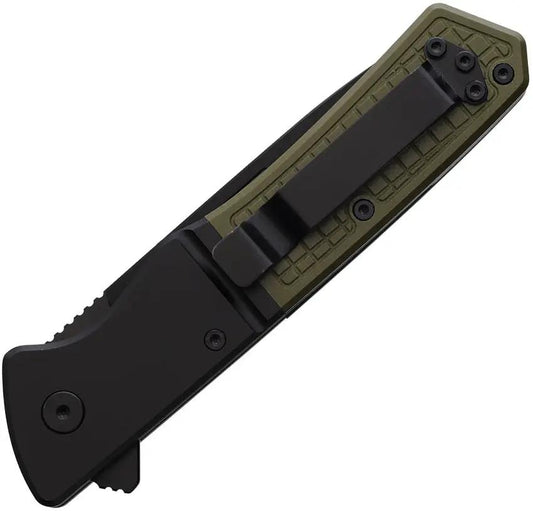 Se7en Plus Lizard Linerlock Folding Knife - OD Green G10 Handle With D2 Tool Steel Drop Point Blade by Se7en Plus