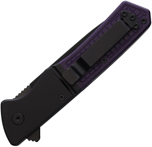 Se7en Plus Lizard Linerlock Purple - D2 Tool Steel Drop Point Blade With Purple G10 Handle by Se7en Plus