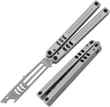 Squid Industries Mako V5 Trainer - Satin Finish Blade Silver Aluminum Handle Bottle Opener Included by Squid Industries
