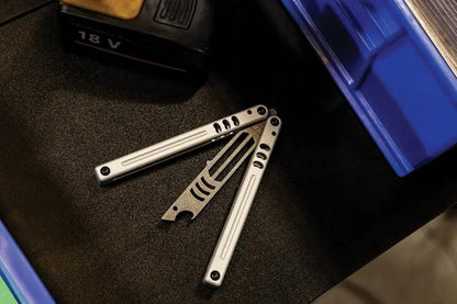 Squid Industries Mako V5 Trainer - Satin Finish Blade Silver Aluminum Handle Bottle Opener Included by Squid Industries
