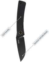 SRM Knives Air Linerlock - Black G10 Handle And 3 Inch 14C28N Sandvik Blade, 4 Inch Closed by SRM Knives