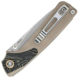 SRM Knives Dome Slip Joint Desert 106M-GW - Desert Tan G10 Handle With Stonewash 14C28N Blade by SRM Knives