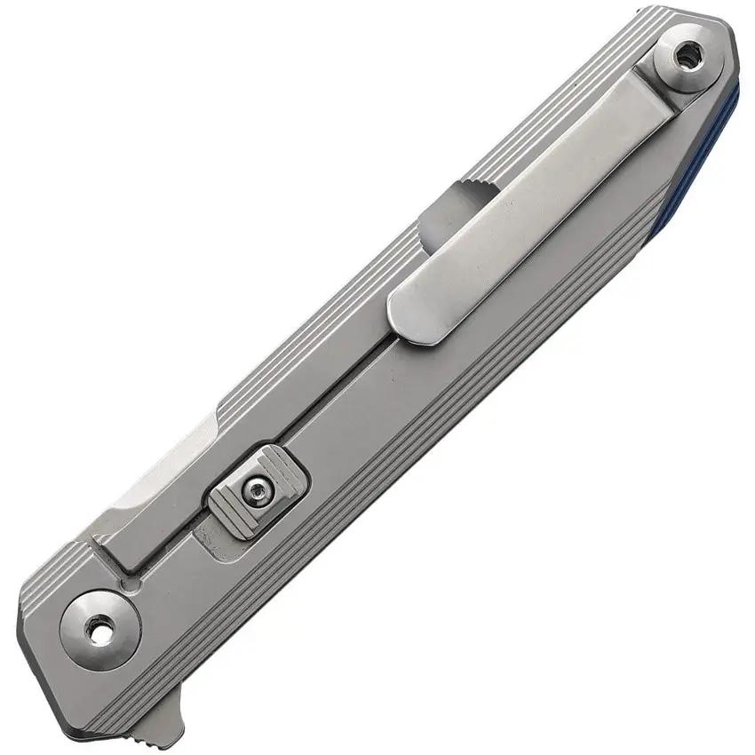 SRM Knives 1162 Framelock - Bead Blast 14C28N Sandvik Stainless Tanto Blade With Carbon Fiber Inlay by SRM Knives