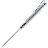 SRM Knives 125L Linerlock Black - Satin 12C27 Sandvik Blade With Black And White G10 Handle And Extended Tang by SRM Knives