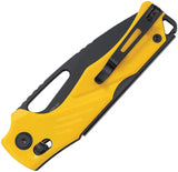 SRM Knives Mirage 239X Ambi Lock Knife - Yellow G10 Handle, 3.63-Inch Black Stonewash Blade by SRM Knives