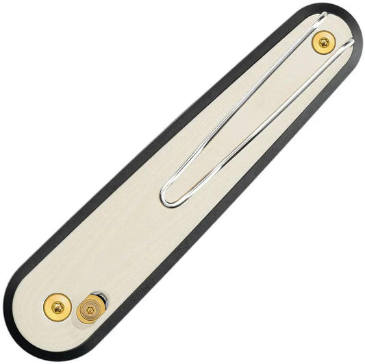SRM Knives Twin 251MB Ambi Lock Ivory Dagger Lock Knife 4 Inch Closed 3 Inch Bohler N680 Blade - Ambidextrous Locking by SRM Knives