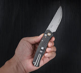 SRM Knives 255L Ambi Lock CF 255L-CB2 - Ambidextrous Locking Knife With Carbon Fiber Handle by SRM Knives