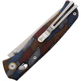 SRM Knives 255L Ambi Lock Damascus - Ambidextrous Lock Knife With Damascus Pattern Blade And G10 Handle by SRM Knives