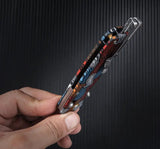 SRM Knives 255L Ambi Lock Damascus - Ambidextrous Lock Knife With Damascus Pattern Blade And G10 Handle by SRM Knives