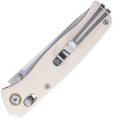 SRM Knives 255L-GK Ambi Lock White Pocket Knife - Ambidextrous Locking, Ivory G10 Handle by SRM Knives