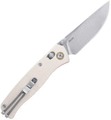 SRM Knives 255L-GK Ambi Lock White Pocket Knife - Ambidextrous Locking, Ivory G10 Handle by SRM Knives