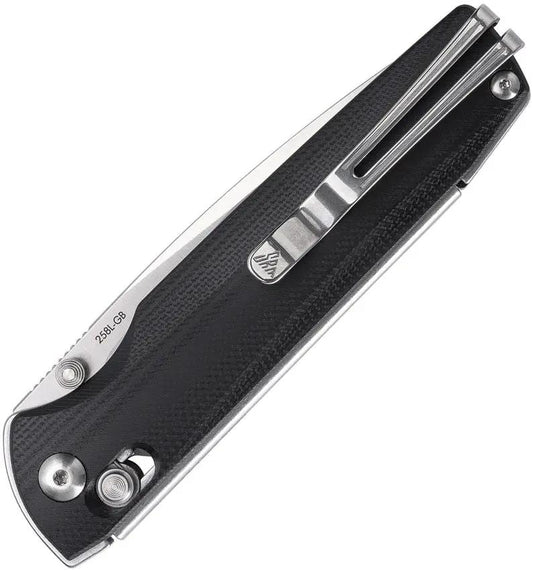SRM Knives 258L Ambi Lock 258L-GB - Ambidextrous Lock Knife With 3.5 Inch D2 Blade And Black G10 Handle by SRM Knives