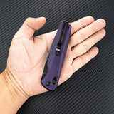 SRM Knives 258L Ambi Lock Purple - Ambidextrous Locking Knife With Purple G10 Handle And D2 Blade by SRM Knives