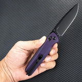 SRM Knives 258L Ambi Lock Purple - Ambidextrous Locking Knife With Purple G10 Handle And D2 Blade by SRM Knives