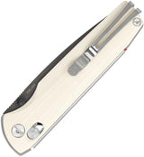 SRM Knives Terrier Ambi Lock White 258L GX2 - Ambidextrous Locking Knife With White G10 Handle by SRM Knives