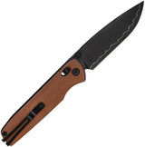 SRM Knives Terrier Ambi Lock Brown 258L-MN2 - Ambidextrous Lock Knife With Brown Micarta Handle by SRM Knives