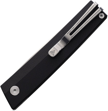 SRM Knives 401L Linerlock Black - 3.25 Inch Stonewash Scandi Grind 10Cr15CoMoV Blade by SRM Knives
