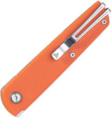 SRM Knives Qrick Linerlock Green And Orange G10 Handles - 3.25in Satin 14C28N Blade, Pocket Clip by SRM Knives