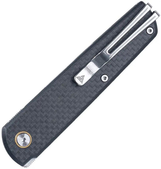 SRM Knives Qrick Linerlock Black G10/CF 408L-KB - Carbon Fiber Overlay Handle With Extended Tang by SRM Knives