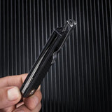 SRM Knives Qrick Linerlock Black G10/CF 408L-KB - Carbon Fiber Overlay Handle With Extended Tang by SRM Knives