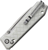 SRM Knives Rubik Ambi Lock White 7228BGT - Ambidextrous Lock Knife White G10 Handle by SRM Knives
