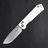 SRM Knives Rubik Ambi Lock White 7228BGT - Ambidextrous Lock Knife White G10 Handle by SRM Knives
