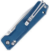 SRM Knives Rubik Ambi Lock Blue 7228B-ME2 - Ambidextrous Locking Knife With Blue Canvas Micarta Handle by SRM Knives