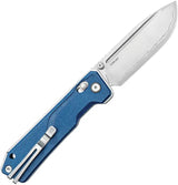 SRM Knives Rubik Ambi Lock Blue 7228B-ME2 - Ambidextrous Locking Knife With Blue Canvas Micarta Handle by SRM Knives