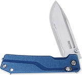 SRM Knives Rubik Ambi Lock Blue 7228B-ME2 - Ambidextrous Locking Knife With Blue Canvas Micarta Handle by SRM Knives