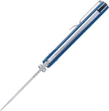SRM Knives Rubik Ambi Lock Blue 7228B-ME2 - Ambidextrous Locking Knife With Blue Canvas Micarta Handle by SRM Knives