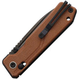 SRM Knives Rubik Ambi Lock Blk Orange - Ambidextrous Locking Knife With Laminated 140Cr Steel Blade by SRM Knives
